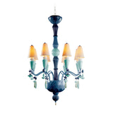 LLADRO' Chandelier Ivy e Seed 8 Luci Oceano 123x70cm Porcellana
