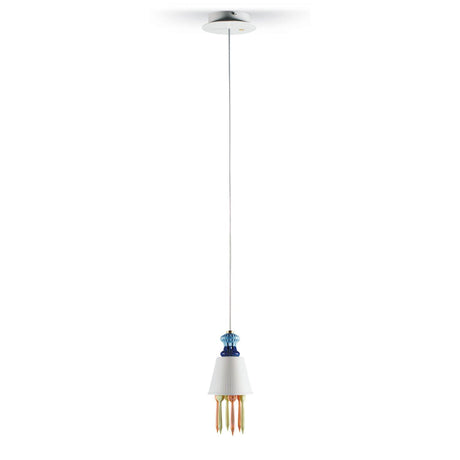 Lladró Lampadario Belle De Nuit con Litofania e Lacrime Multicolore 170x11cm Porcellana