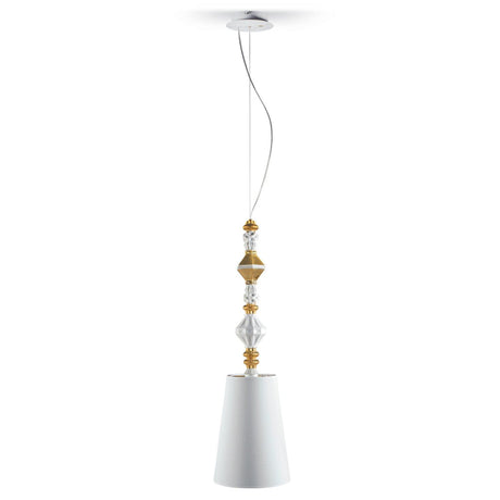 Lladró Lampadario Belle De Nuit II Lustro Oro 170x23cm Porcellana