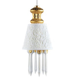 LLADRO' Lampadario Belle De Nuit con Litofania Lustro Oro 170x11cm Porcellana