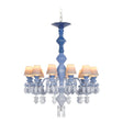 Lladró Chandelier Belle De Nuit 12 Luci Azzurro 100x65cm Porcellana