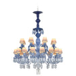 Lladró Chandelier Belle De Nuit 24 Luci Azzurro 125x80cm Porcellana