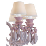 LLADRO' Chandelier Belle De Nuit 12 Luci Rosa 100x65cm Porcellana