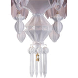 LLADRO' Chandelier Belle De Nuit 12 Luci Rosa 100x65cm Porcellana