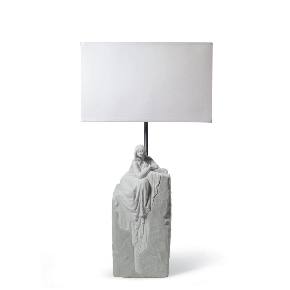 Lladró Lampada da Tavolo Donna Contemplativa I 57x30cm Porcellana