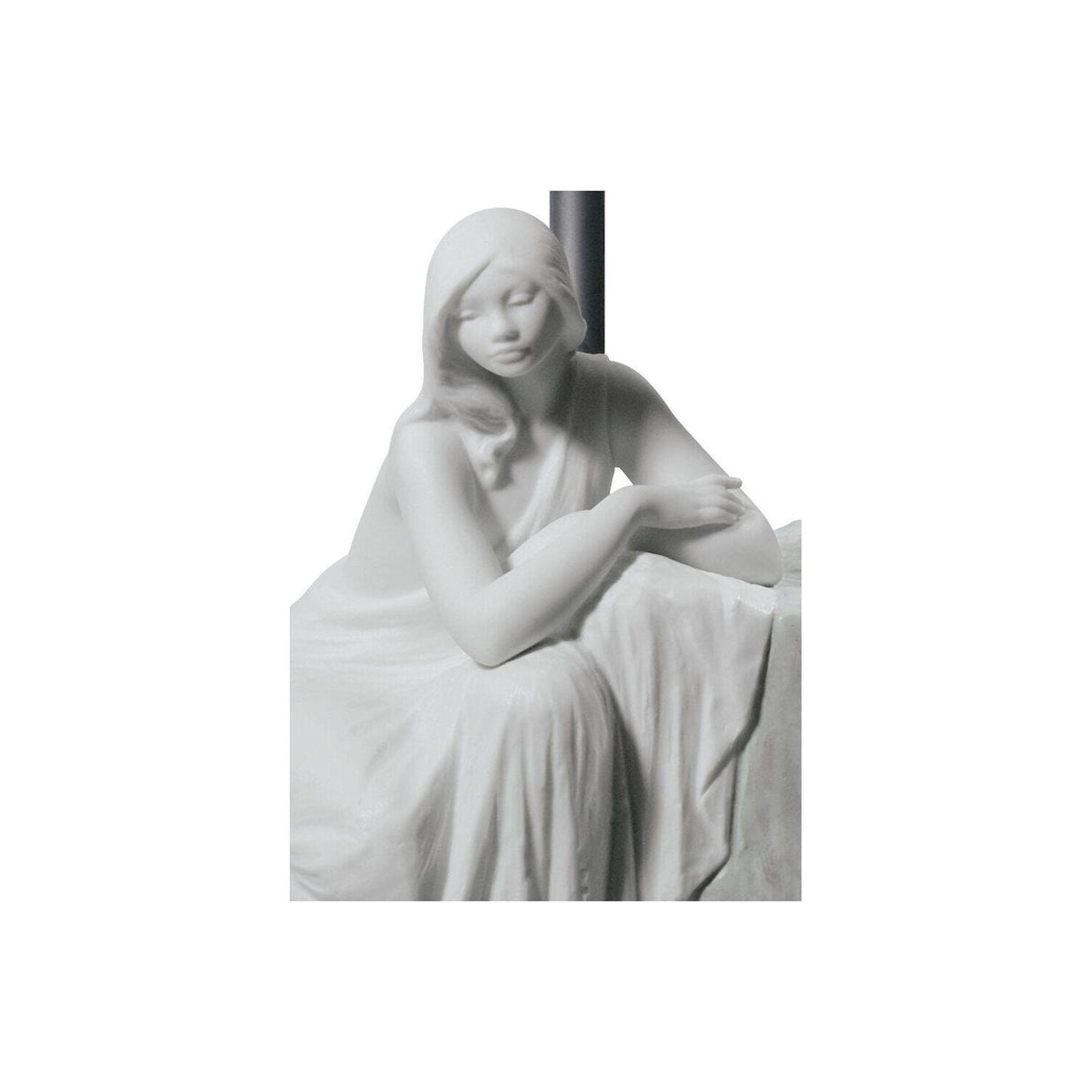 Lladró Lampada da Tavolo Donna Contemplativa I 57x30cm Porcellana