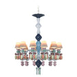 Lladró Chandelier Belle De Nuit 12 Luci Multicolore 100x65cm Porcellana