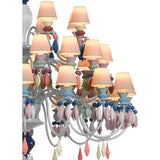 LLADRO' Chandelier Belle De Nuit 40 Luci Multicolore 150x100cm Porcellana