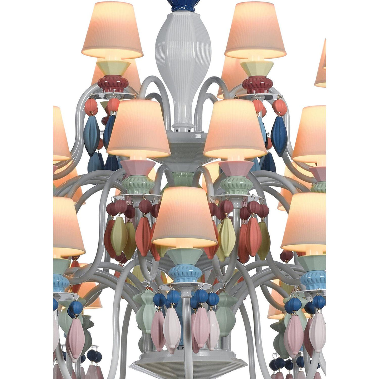 Lladró Chandelier Belle De Nuit 40 Luci Multicolore 150x100cm Porcellana