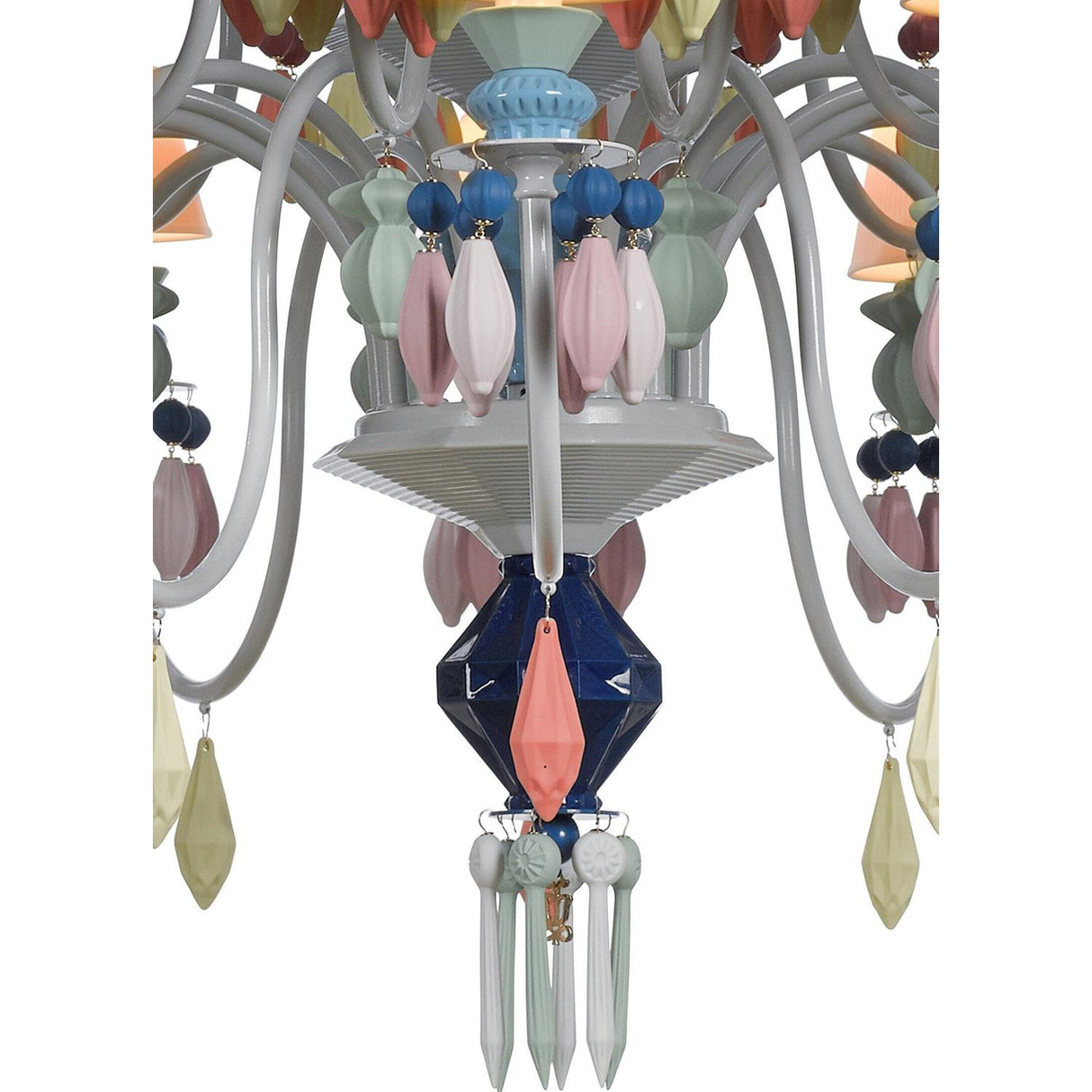 Lladró Chandelier Belle De Nuit 40 Luci Multicolore 150x100cm Porcellana