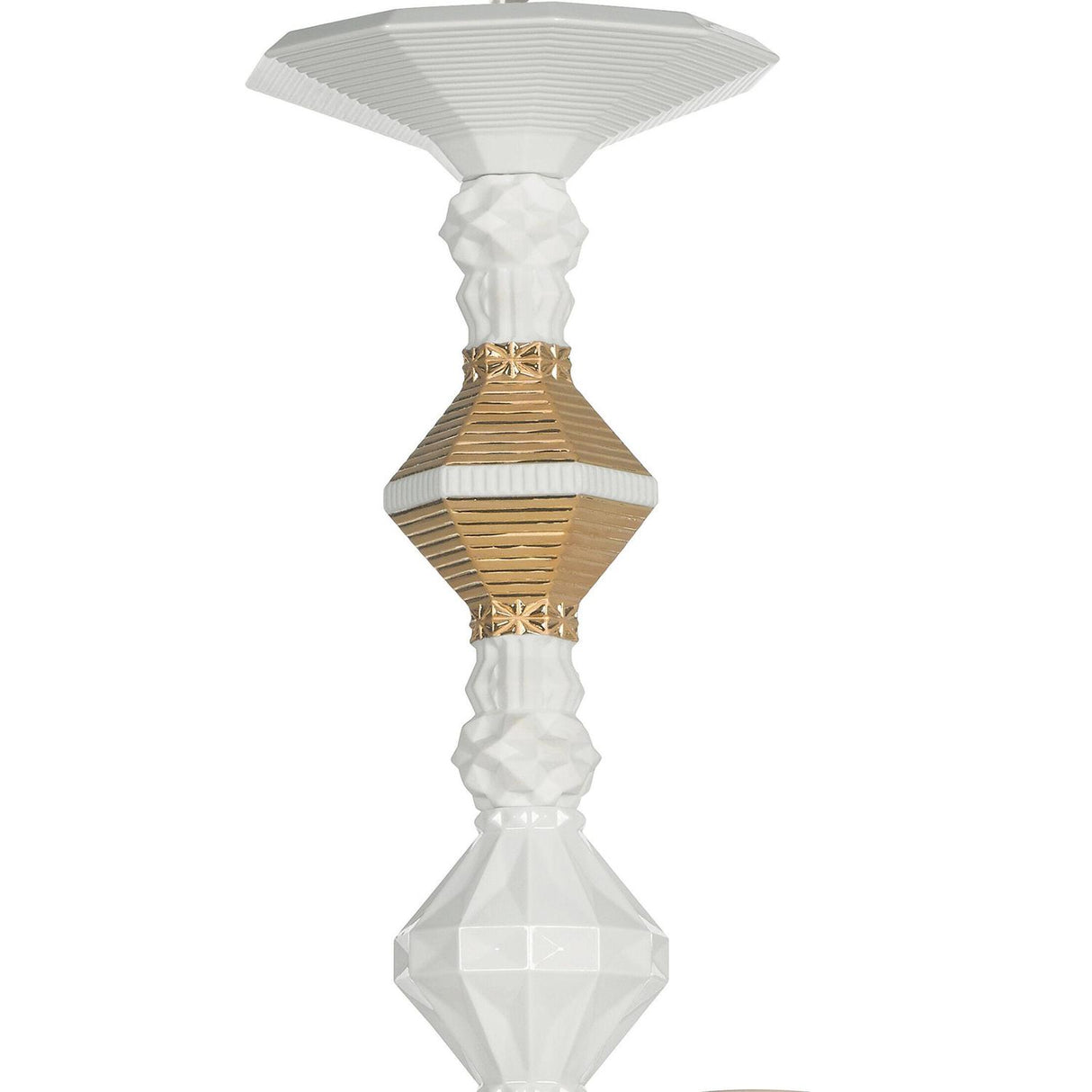 Lladró Chandelier Belle De Nuit 12 Luci Lustro Oro 100x65cm Porcellana