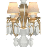 LLADRO' Chandelier Belle De Nuit 12 Luci Lustro Oro 100x65cm Porcellana