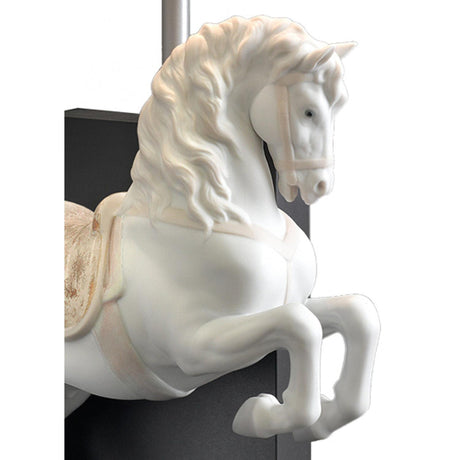 Lladró Lampada da Tavolo Cavallo in Courbette 53x30cm Porcellana