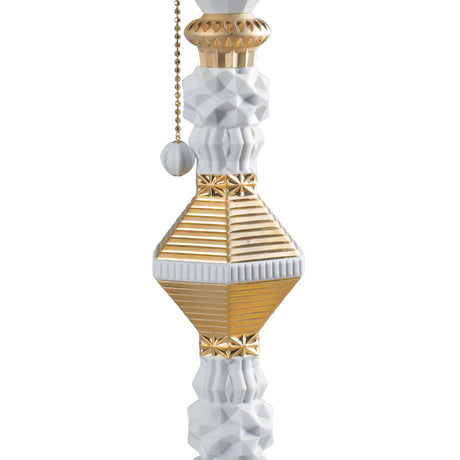 Lladró Lampada da Tavolo Belle De Nuit Lustro Oro 57x20cm Porcellana
