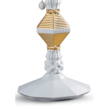 Lladró Lampada da Tavolo Belle De Nuit Lustro Oro 57x20cm Porcellana