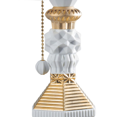 Lladró Lampada da Tavolo Belle De Nuit Lustro Oro 57x20cm Porcellana