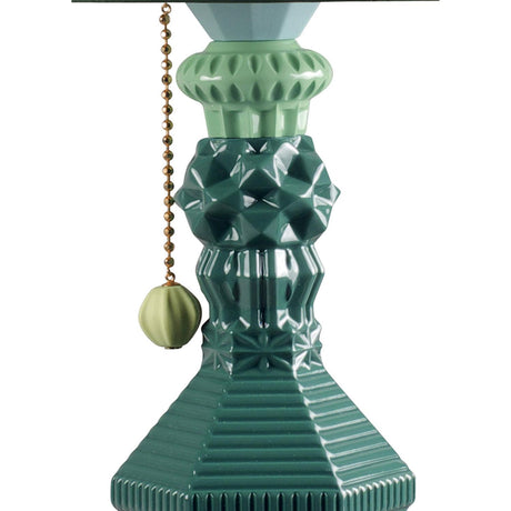 Lladró Lampada da Tavolo Belle De Nuit Verde 57x20cm Porcellana