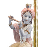 Lladró Lampada da Tavolo Piccolo Lord Krishna 52x20cm Porcellana