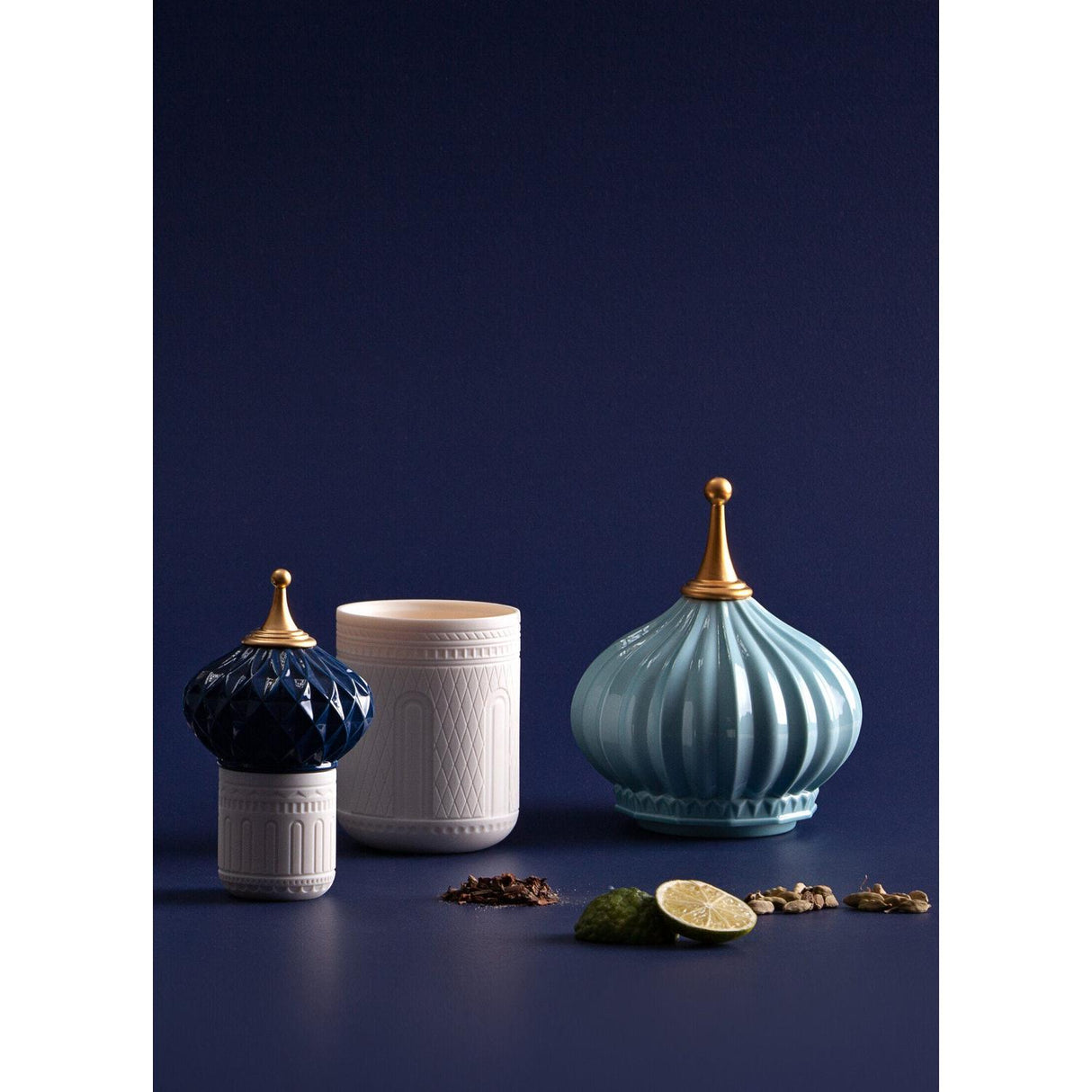 Lladró Candela Pinnacolo Azzurro 1001 Lights Profumo Unbreakable Spirit 13x8cm Porcellana