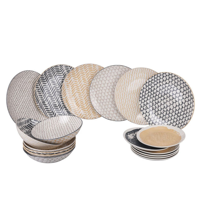 VILLA D'ESTE HOME TIVOLI Soho Servizio Tavola Piatti Set 18 Pezzi Porcellana