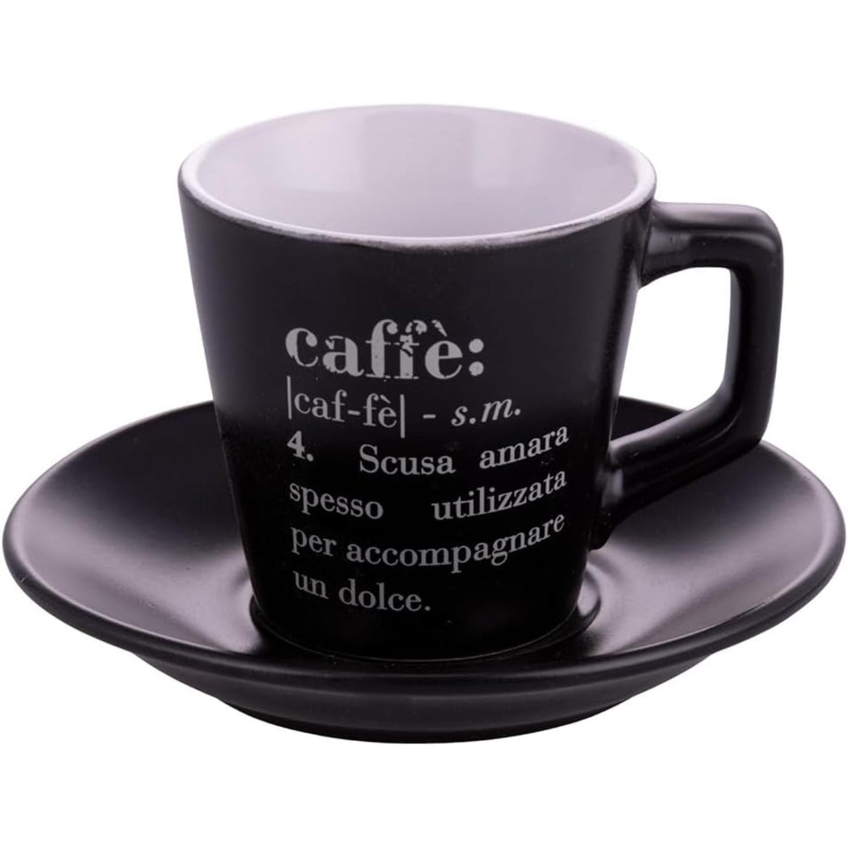 VILLA D'ESTE HOME TIVOLI Victionary Tazza Caffè con Piattino Set 6 Pezzi Chocolate Gres