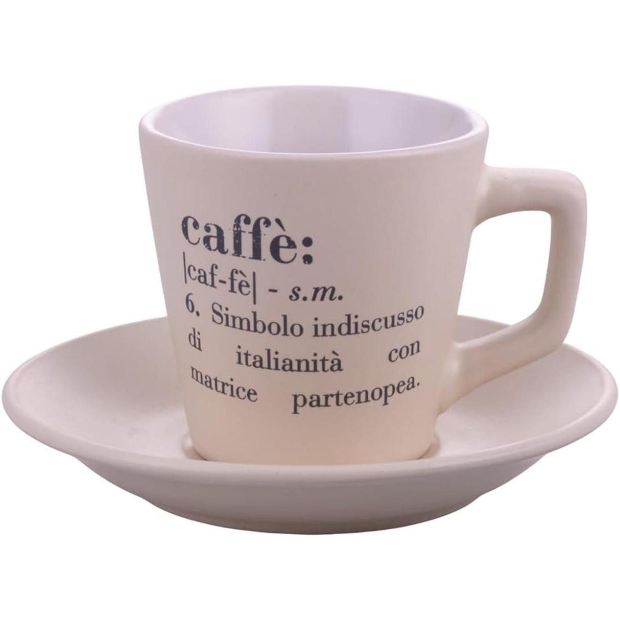 VILLA D'ESTE HOME TIVOLI Victionary Tazza Caffè con Piattino Set 6 Pezzi Chocolate Gres