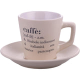 VILLA D'ESTE HOME TIVOLI Victionary Tazza Caffè con Piattino Set 6 Pezzi Chocolate Gres