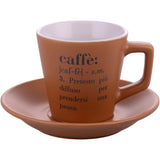 VILLA D'ESTE HOME TIVOLI Victionary Tazza Caffè con Piattino Set 6 Pezzi Chocolate Gres