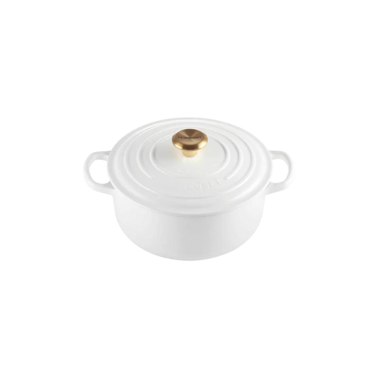 LE CREUSET Cocotte Rotonda Evolution 20cm Nero Pomello Oro Ghisa Vetrificata