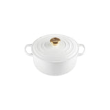 LE CREUSET Cocotte Rotonda Evolution 20cm Nero Pomello Oro Ghisa Vetrificata