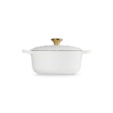LE CREUSET Cocotte Rotonda Evolution 20cm Bianco Pomello Oro Ghisa Vetrificata