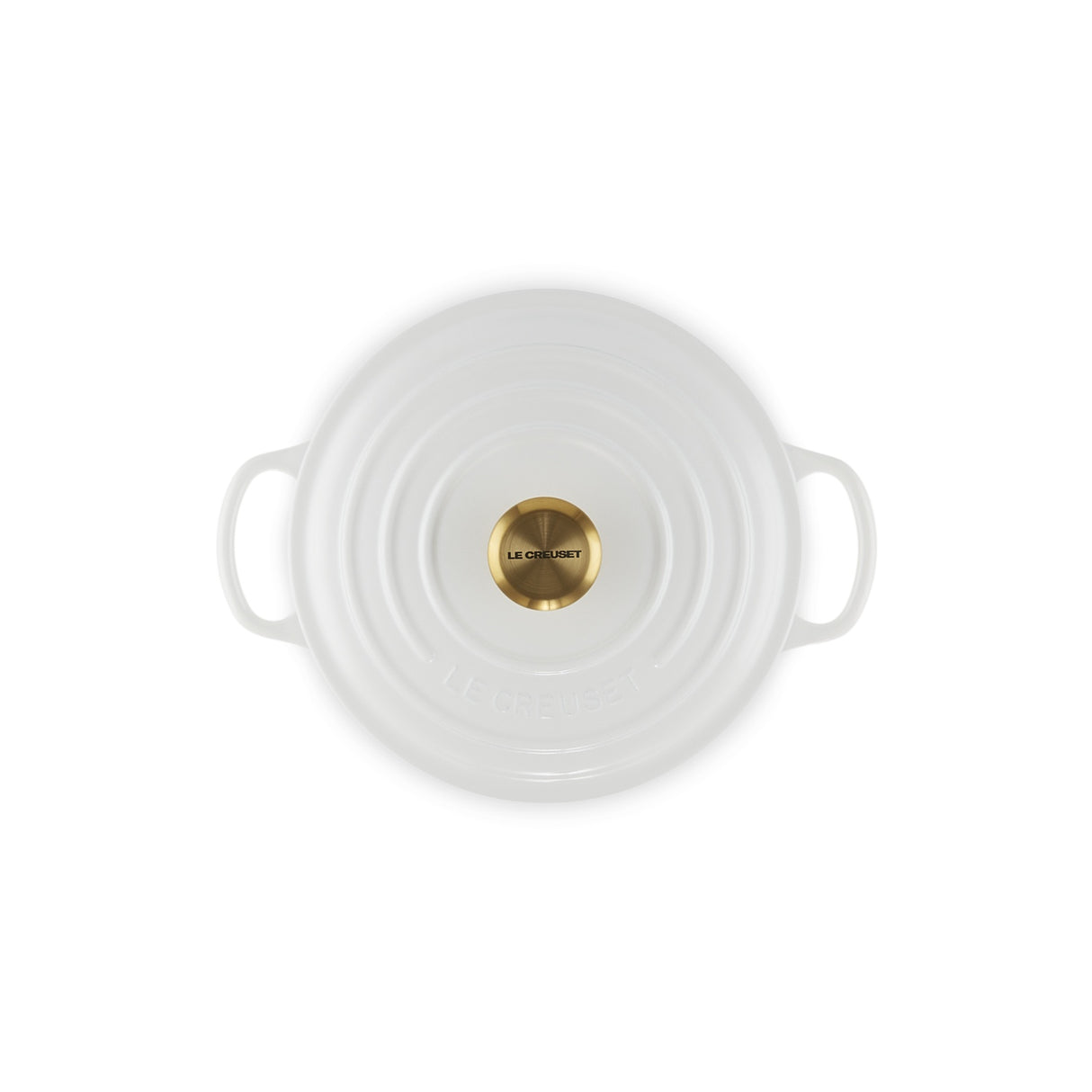 LE CREUSET Cocotte Rotonda Evolution 20cm Bianco Pomello Oro Ghisa Vetrificata