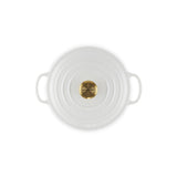 LE CREUSET Cocotte Rotonda Evolution 20cm Bianco Pomello Oro Ghisa Vetrificata