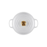 LE CREUSET Cocotte Rotonda Evolution 24cm Bianco Pomello Oro Ghisa Vetrificata