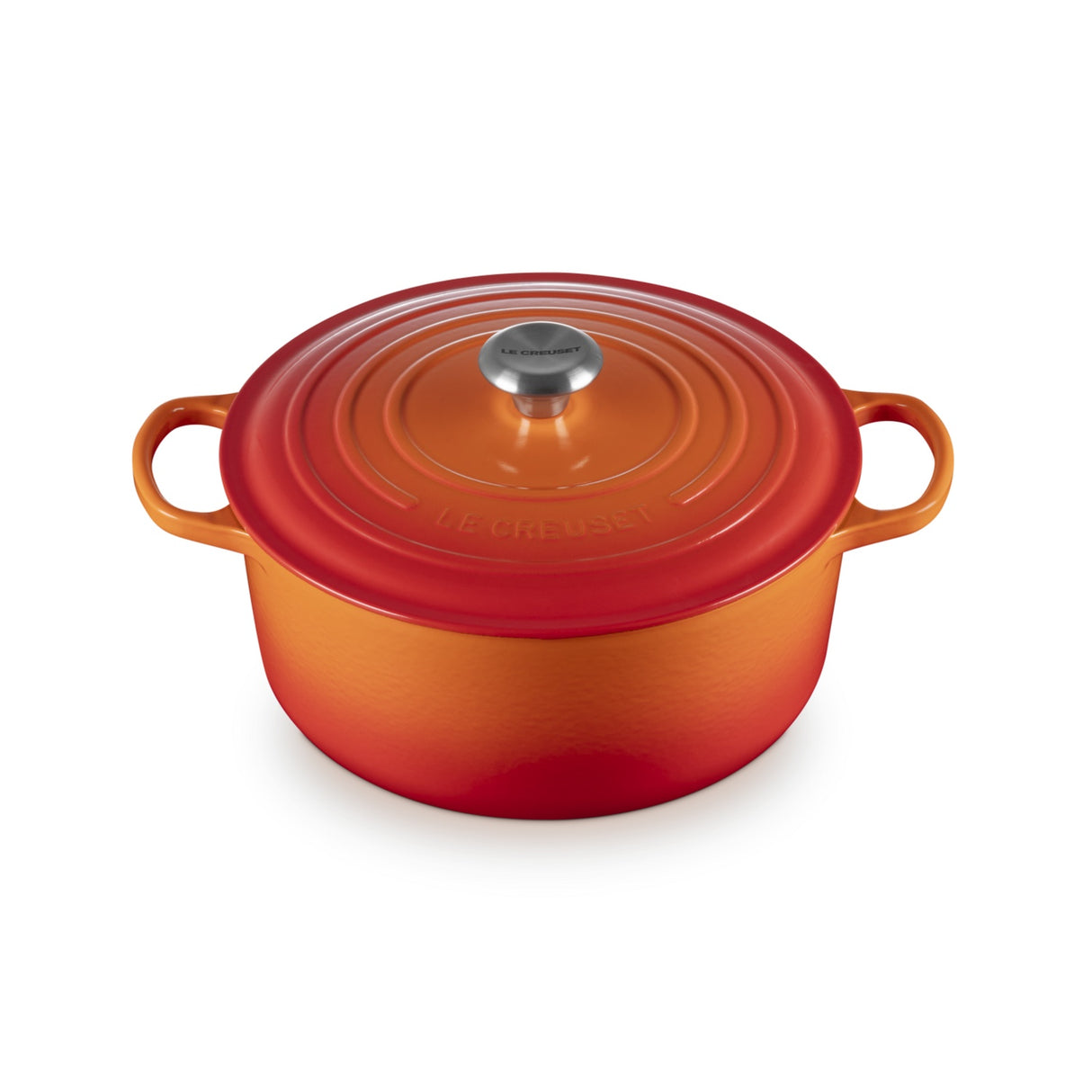 LE CREUSET Cocotte Rotonda Evolution 28cm Arancio Ghisa Vetrificata