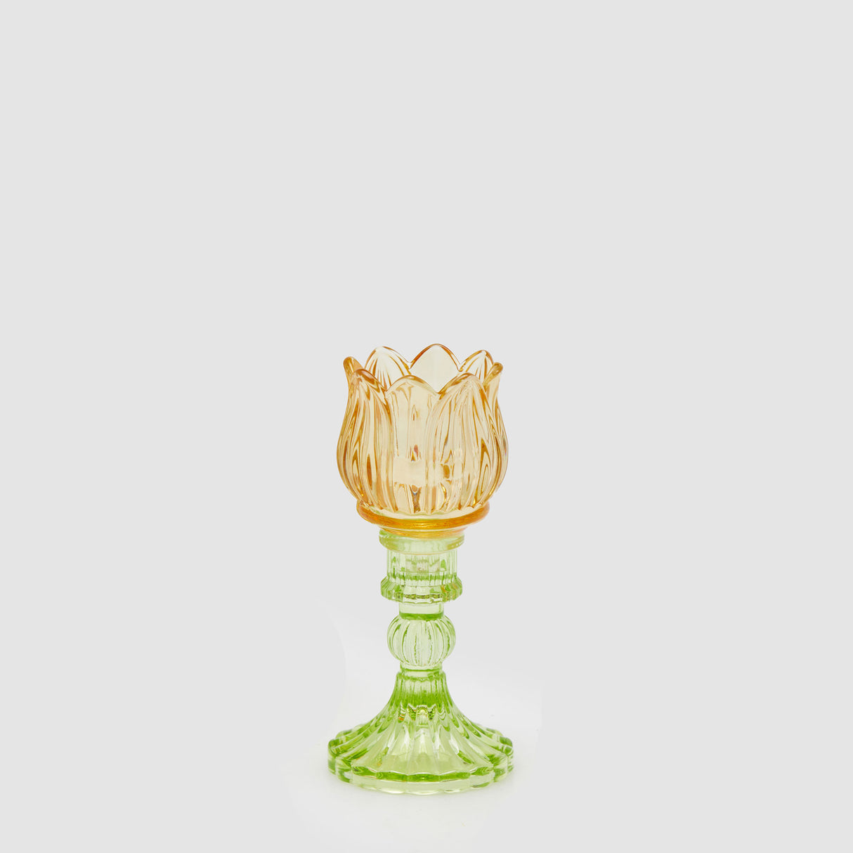 EDG Enzo De Gasperi Portacandela Tulipano Spring 17,5cm Giallo Vetro