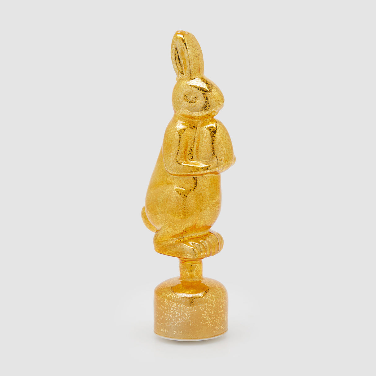 EDG Enzo De Gasperi Decorazione di Pasqua Coniglio Twist Rotante con LED 37cm Arancio Vetro