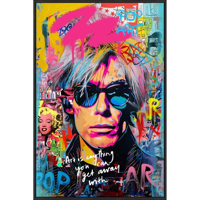 PALAIS ROYAL Quadro Dipinto a Mano su Tela con LED Glossy Pop Andy Warhol 90x60cm