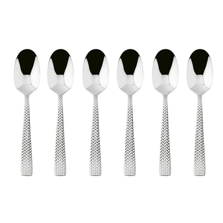 SAMBONET Cortina Cucchiaini Moka Caffè Set 6 Pezzi Posate Acciaio Inox