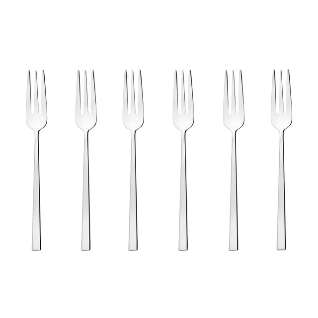 SAMBONET Rock Forchettine da Dolce Dessert Set 6 Pezzi Posate Acciaio Inox