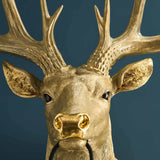 WERNS Lampada da Parete Parete Applique Cervo Harry 57,5x73,5cm Oro Poliresina