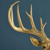 WERNS Lampada da Parete Parete Applique Cervo Harry 57,5x73,5cm Oro Poliresina