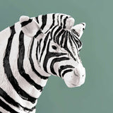 WERNS Candelabro Zebra Dipinto a Mano 45x27cm Poliresina