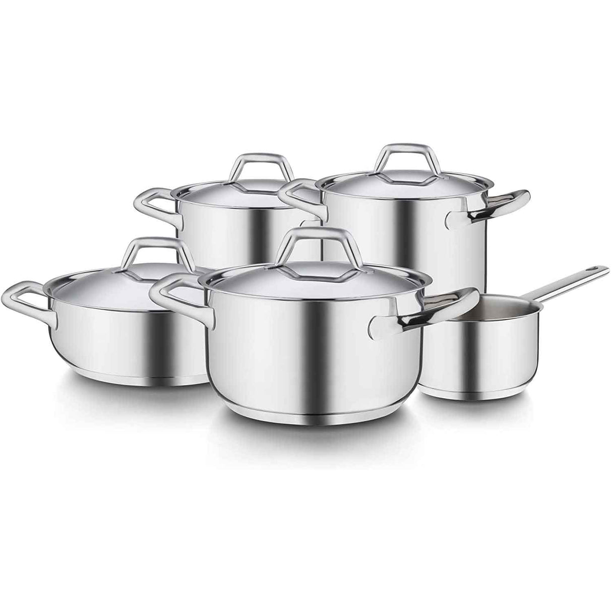BARAZZONI Chef Line Batteria Set di Pentole 9 Pezzi Acciaio Inox Made in Italy