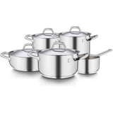 BARAZZONI Chef Line Batteria Set di Pentole 9 Pezzi Acciaio Inox Made in Italy