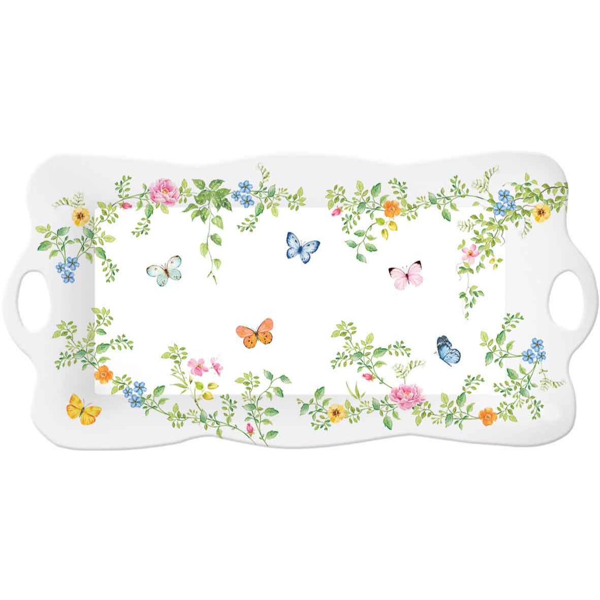 EASY LIFE Dancing Butterflies Vassoio Floreale 42x20cm Melamina