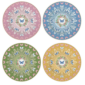 Set 4 piatti dessert Spring Parade Easy Life porcellana decoro fiori 19 cm