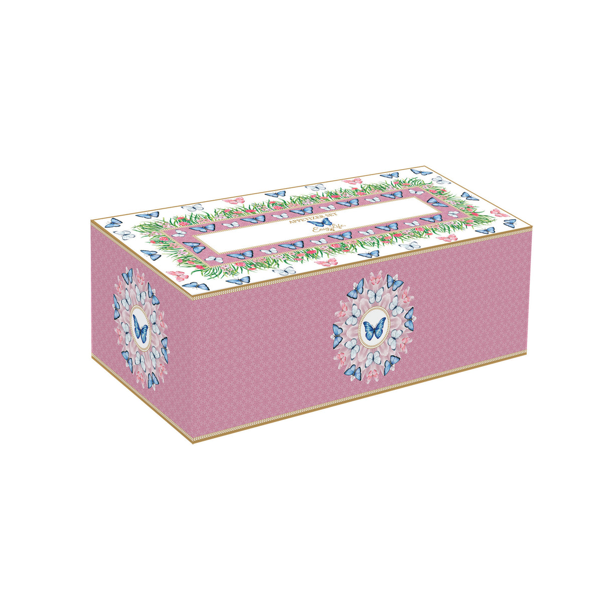 EASY LIFE Spring Parade Set Aperitivo in Bamboo con 4 Ciotole in Porcellana 29x13cm