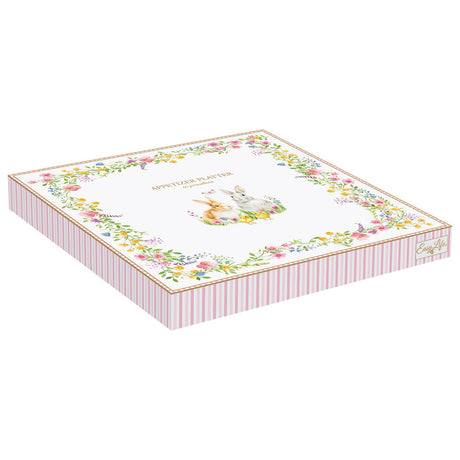 EASY LIFE Happy Easter Antipastiera 25x25 Porcellana Tavola di Pasqua