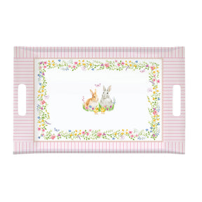 Vassoio con manici Happy Easter Easy Life in melamina decorata 47x31 cm